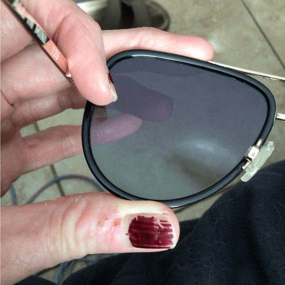 NEW ! Rare Quay POLARIZED Black and Gold Aviator ALL IN MINI Sunglasses